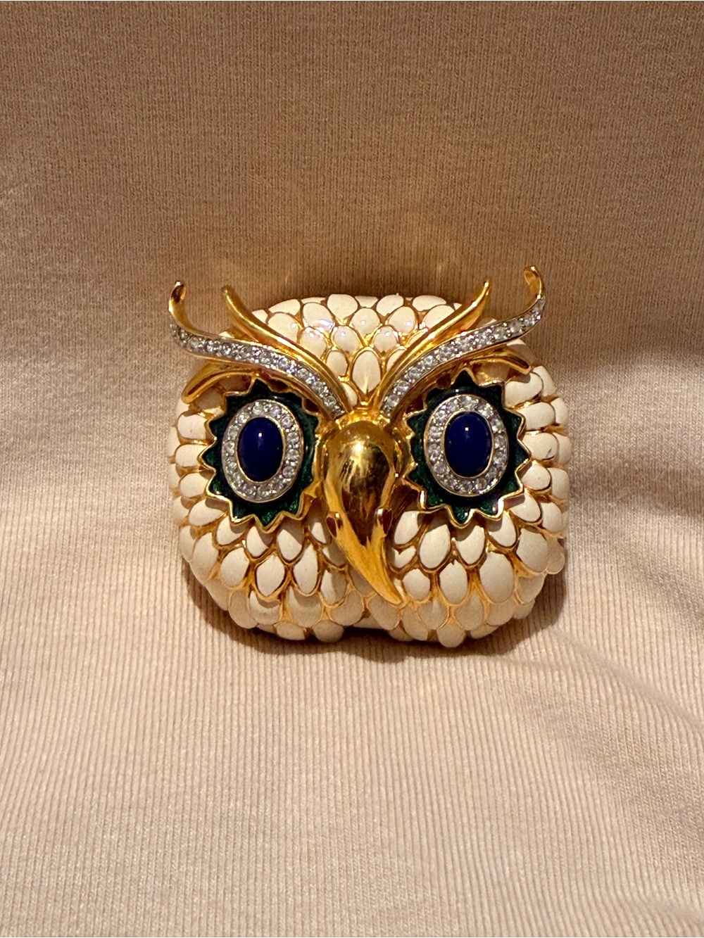 Vintage Kenneth Jay Lane Owl Brooch